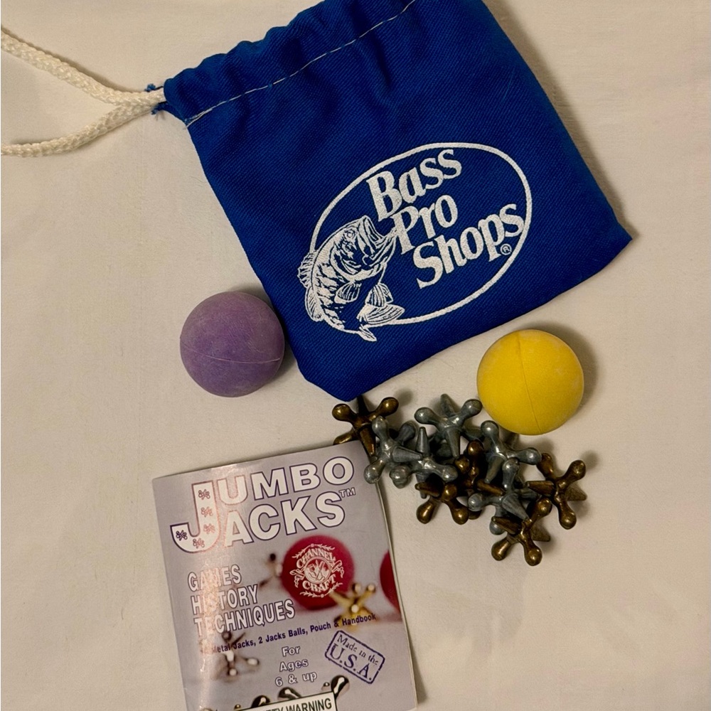 Jumbo Jacks and Balls with Bass Pro Shops Blue Bag
